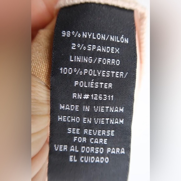 Ronni Nicole Dress Crochet Knit Peach Lined 3/4 Bell Sleeve Women’s Medium - Picture 6 of 6